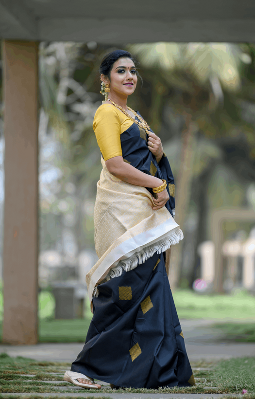 Black Kanjivaram Silk Saree