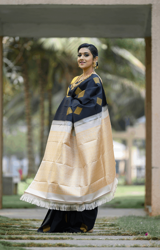 Black Kanjivaram Silk Saree