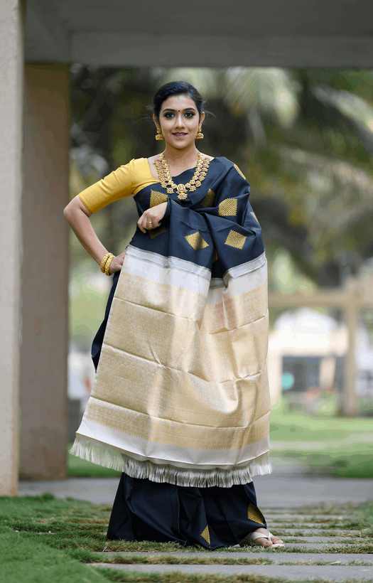 Black Kanjivaram Silk Saree