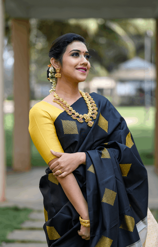 Black Kanjivaram Silk Saree